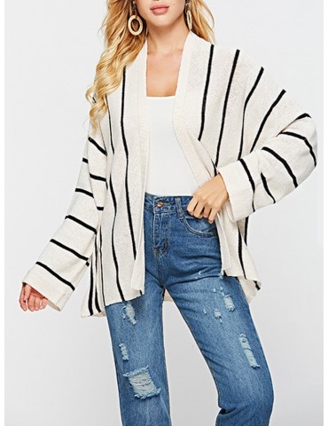 Women Casual Loose Striped Cardigan
