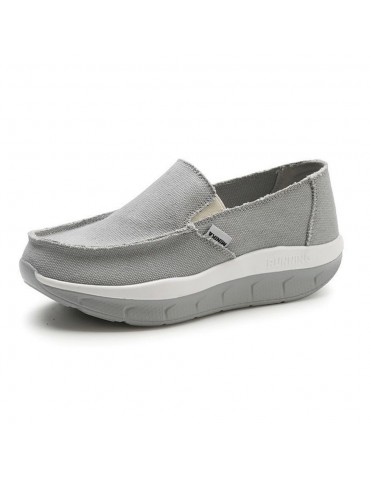 Canvas Rocker Sole Platform Trainers