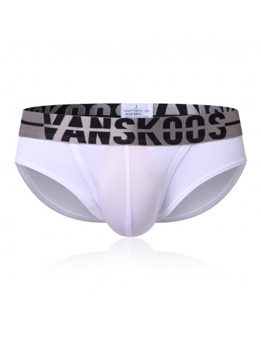 Men Sexy Ice Silk Underwear Patchwork Breathable U Convex Pouch Letter Printing Waistband Briefs