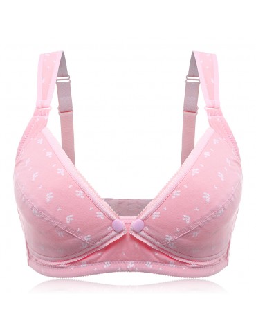 Breathable Front Button Wireless Maternity Soft Nursing Bras
