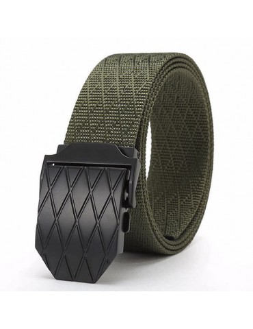 120cm Men Cobwebbing Nylon Automatic Buckle Belt Casual Outdoor Hypoallergenic Canvas Belts